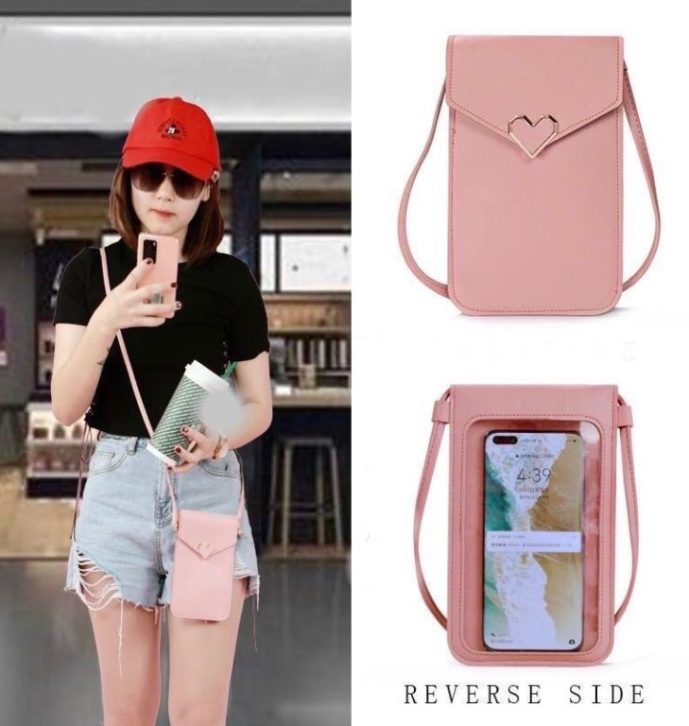 Mobile Phone Shoulder Bag with PVC Touch Screen