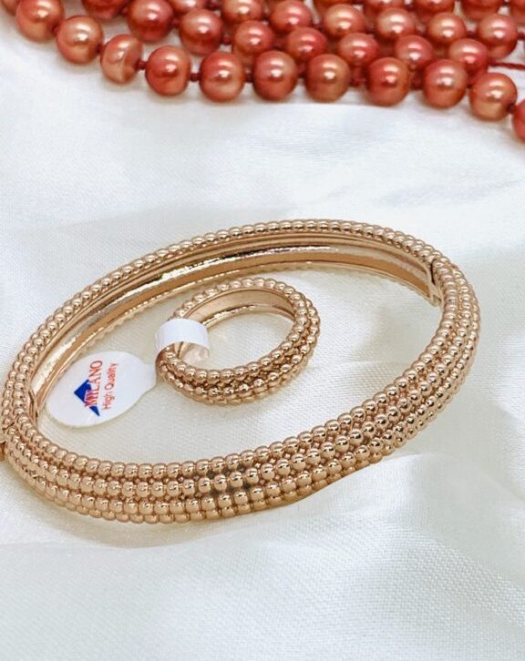 Rose Gold Belt Bracelet and ring set