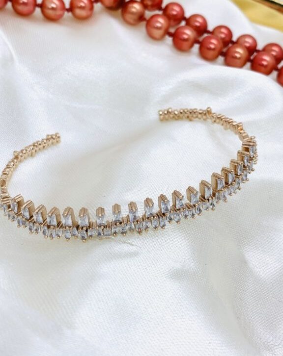 Rose gold baguette bracelet