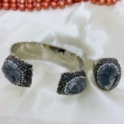 Turkey Agate Rim Bracelet and Finger ring Set