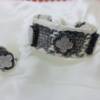 White Agate Stone Bracelet with Finger ring Set