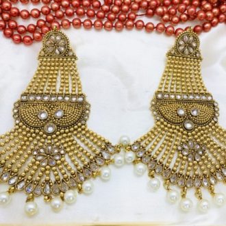 Bahubali Bridal Brass Indian Earrings