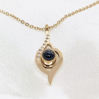 Infinite Black Pearl Rose Gold Necklace