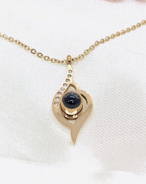 Infinite Black Pearl Rose Gold Necklace